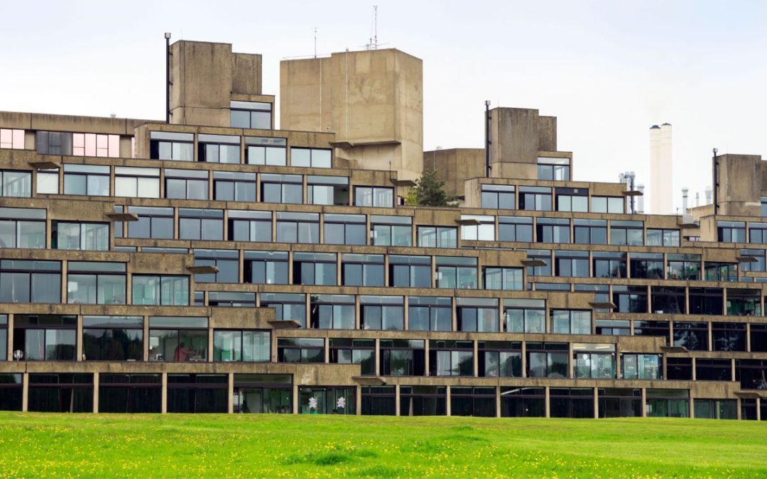 A view of the UEA Norwich student accommodation buildings