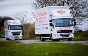 Two of our Alan Cook Removals lorries loaded and on the way to a customers new home