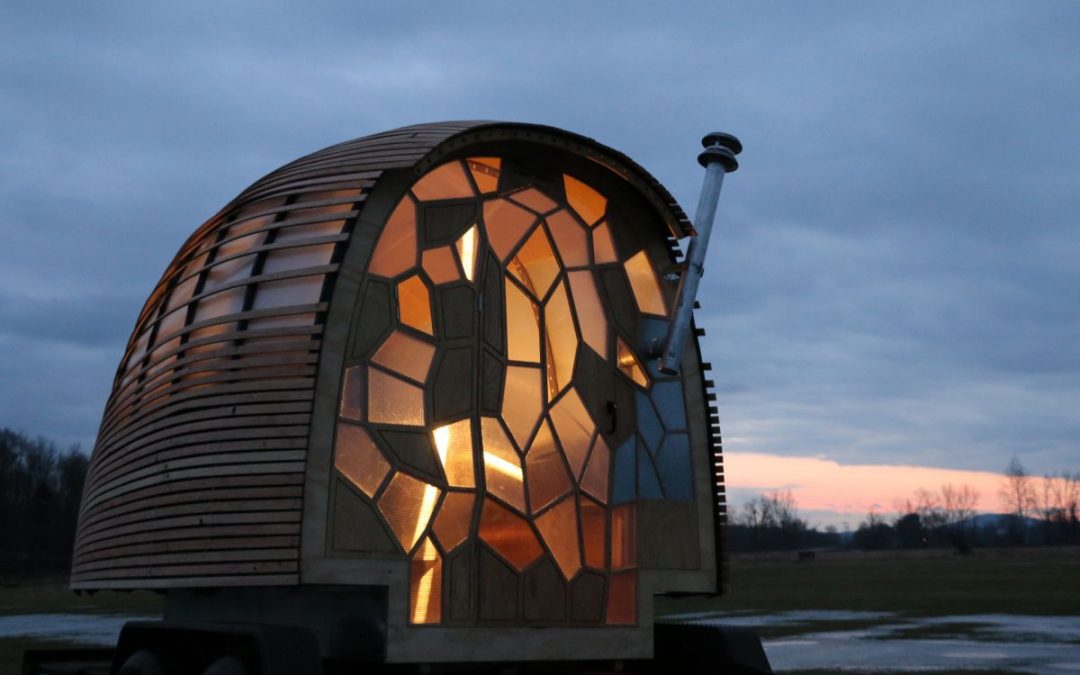 An unusual home pod on a winters evening