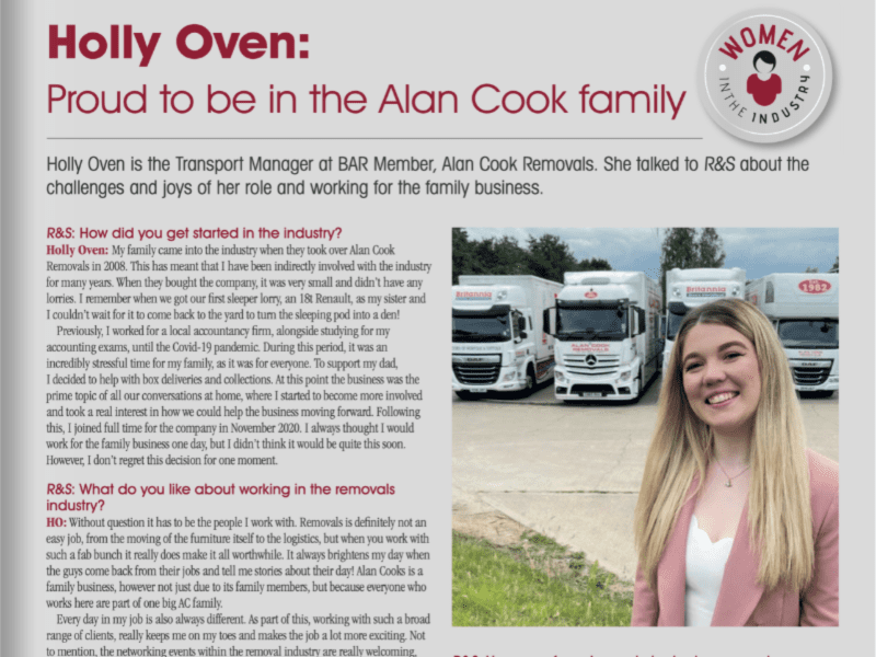 Britannia Alan Cook Transport Manager, Holly Oven with some of our extensive fleet of removals vehicles