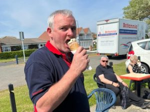 On our team enjoying a well earned ice cream following another successful house move