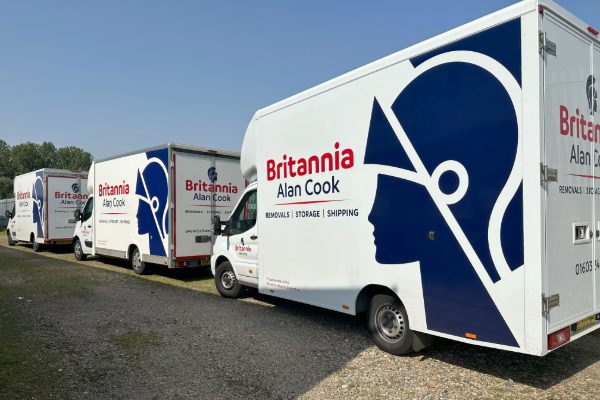 Moving trucks of Britannia Alan Cook