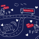 Children's moving house drawing