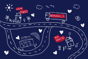 Children's moving house drawing