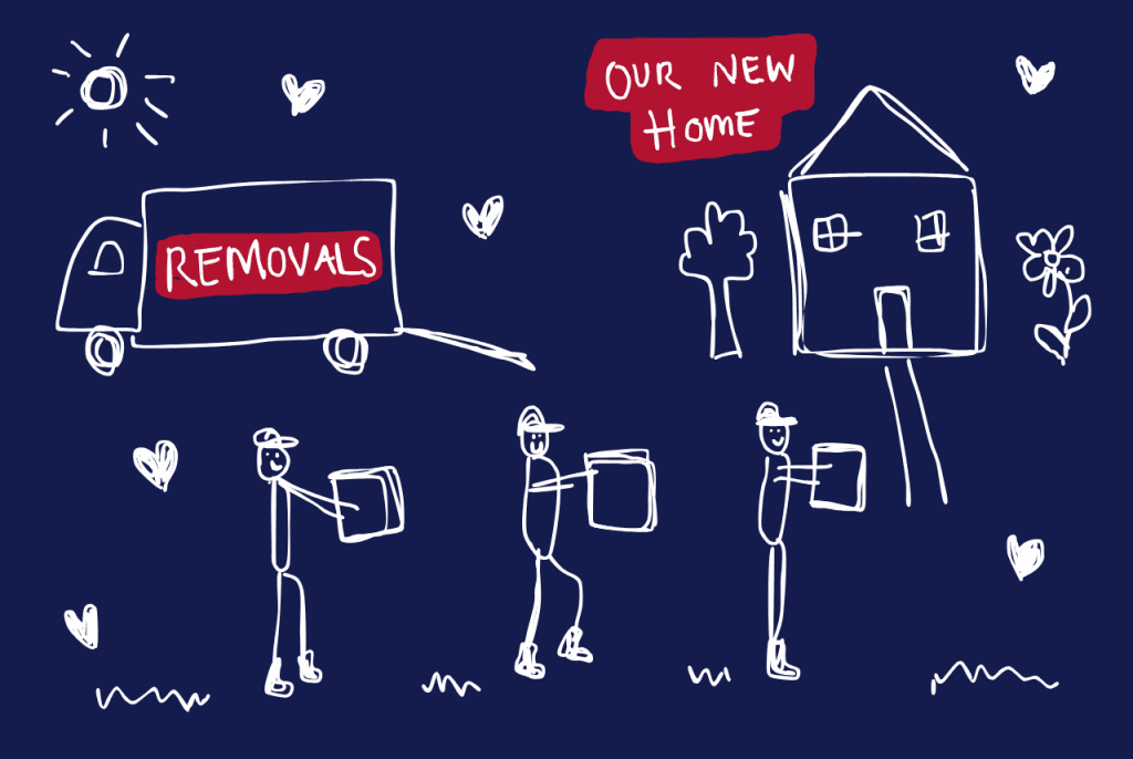 Children's removal men drawing