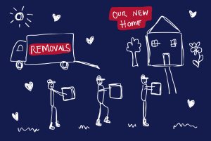 Children's removal men drawing